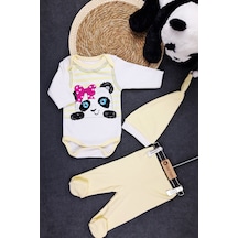 Panda Baskılı Bebek 3'lü Takım