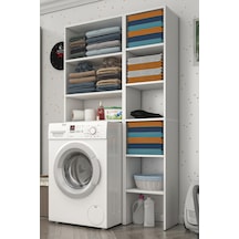Kenzlife Membran Çamaşır Makinesi Dolabı Sinemmaks Byzbyz Panjur 180 096 30 Mebran Kapak Mdf Gövde Kapaklı Arkalıklı Raflı Beyaz