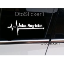 Isim Nabız Kalp Atış Ritim Sticker Isme Ve Araca Özel 2 Adet