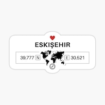 Eskişehir 2 Gps Harita Sticker Oto Araba Yapıştırma 17Cm