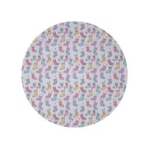 Noel Desenli 47 İnç Yuvarlak Flanel Battaniye, Yetişkin Ve Çocuk İçin, Yumuşak, Rahat Ve Hafif Noel Çorap Pastel Tonlu