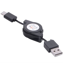 Alfais 6021 Usb To Type C Erkek Şarj Ve Veri Aktarım Kablosu Makaralı 75cm