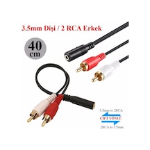3.5mm Stereo Dişi 2 X Rca Erkek M Ses Kablosu