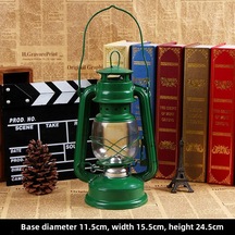 Yunboo Yeşil Vintage Demir Cam Feneri, Nostaljik Ev Dekoru, Çadır Yemeği Ve Dış Mekan Aktivitesi Için Taşınabilir Alet Yeşil