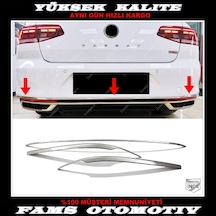 Vw Passat B8.5 Krom Arka Tampon Alt Çıta 3 Prç P.Çelik 2019 Üzeri