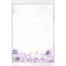 A5 Çiçek Bloknot Çizgisiz Defter - 50 Yaprak - Memopad - Notepad - Not Defteri - Not Kağıdı - 3174 Çok Renkli