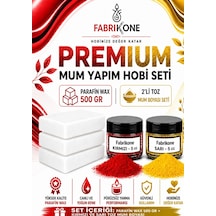 Premium Mum Yapım Hobi Seti - Parafin Wax 500 Gr - 2'li Toz Mum Boyası Seti - Kırmızı, Sarı Bkfabpw5002ksr Karışık