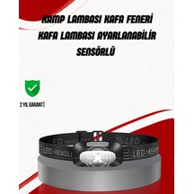 Ayarlanabilir Kafa Lambası Type-c Şarjlı Kompakt Kamp Lambası Siyah 22202769