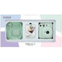 Fujifilm Instax Mini 12 Fotoğraf Makinesi + 10'lu Film + Pleksi Kılıf Yeşil