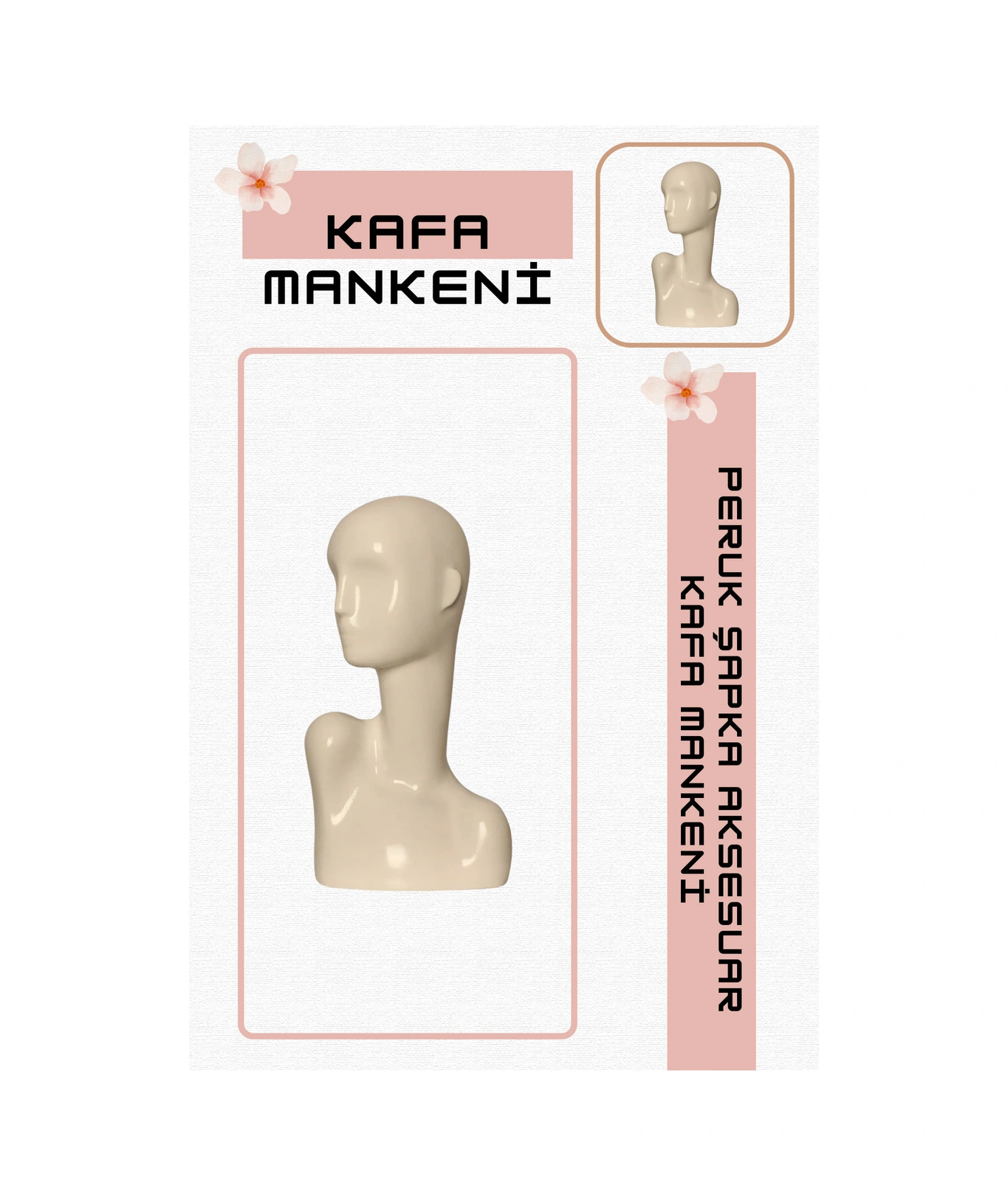 Polyester Kafa Mankeni Şapka Peruk Aksesuar Sergileme Mağaza  Mankeni 01