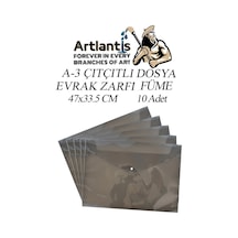 A3 Çıtçıtlı Dosya 10 Adet 47 x 33.5 CM Füme
