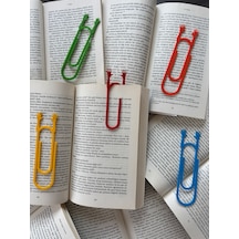 5 Adet El Sallayan Kitap Ayracı Ataç Klips 5 Renk Sert Plastik 12.5 Cm