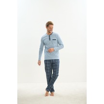 Sevim Erkek Uzun Kol Açık Mavi Pijama Takım C6t4n4o9 001
