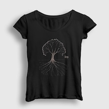 Presmono Kadın Tree Gojira T-shirt Siyah