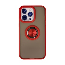 Newface - 906 - iPhone Uyumlu 15 Pro Max Kılıf Montreal Yüzüklü Silikon Kapak - Novapazr - - Kırmızı