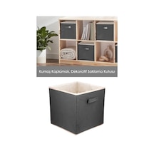 Dolap İçi Düzenleyici , Çamaşır Oyuncak Saklama Kutusu Sepet Organizer 33x30x30 1 Adet Gri