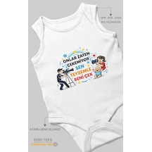 Morivokids Teyzeye Özel Sıfır Kollu Bebek Zıbını %100 Pamuk Zbn90-sk Beyaz