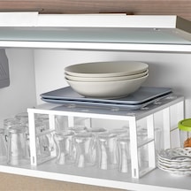 1 Adet Organizers Büyük Dolap İçi Düzenleyici Metal Raf, Bardak Rafı, Düzenleme Rafı Metal 35 X 26 B Diğer