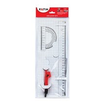 2 Adet Çizim Seti Poşetli Cetvel + Pergel 30 Cm