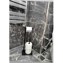 Siyah Özel Tasarım Tuvalet Kağıtlığı Biriktirmeli Kare
