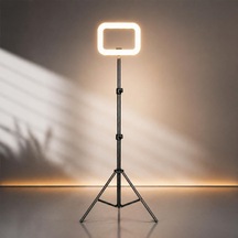 3in1 Şarjlı Led Ring Light Video Işık Seti Ayaklı Telefon Tutucu Bluetooth Kumandalı 20w 2500k-8500k Ayarlanabilir