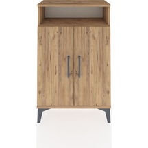 Arges Komodin 3 Raflı 2 Kapaklı 60x30x96 Çam-çam Çam