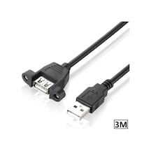 4889 Usb Dişi Erkek Panel Tipi Data Uzatma Kablosu 3 Metre