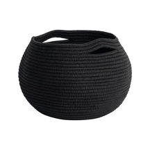 3 Adet Yuvarlak Sepet 20cm Siyah Jüt Dekoratif Düzenleyici Organizer Diğer