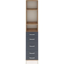 Arges Dolap 3 Raflı 5 Çekmeceli 44x30x221 Çam-antrasit Atlas Çam