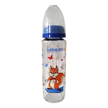 Bebedor Desenli Silikon Emzikli Orta Akış Lacivert 250 Ml Kod: 31302  Cam Biberon