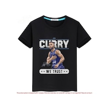 Magors Stil-x Stephen Curry Baskılı Bisiklet Yaka Genç Ve Çocuk Tshırt Siyah