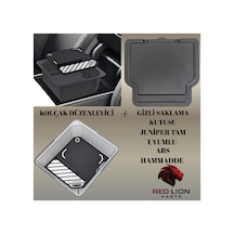 Red Lion Parts Tesla Modely Juniper Kolçak Düzenleyici+gizli Saklama Kutusu Set 2parça