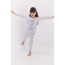 Rolypoly 2595 Shine Like A Star Karmelanj Kız Çocuk Pijama Takımı Gri