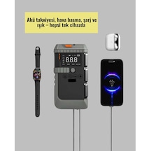 Taşınabilir Akü Takviye Cihazı Işıklı Hava Kompresörü Powerbank Cn