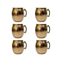 6 Adet Bakır Moscow Mule Bardak Bakır