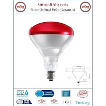 Şavk Isıtıcılı Kırmızı Ampul - Kümes Hayvanları İçin İnfrared Kızılötesi Isıtıcılı Lamba - 250 Watt