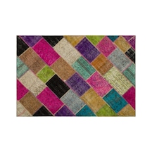 El Dokuması Patchwork Vintage Yün-pamuk Multi Naturel Halı 21615 160 X 233 Cm Çok Renkli