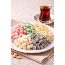Karışık Çifte Kavrulmuş Lokum 6 Renk 500 Gr Çay Yanı İkramlık