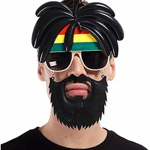 Rasta Peruklu Rasta Sakallı Bıyıklı Parti Gözlüğü 27x18 Cm Çok Renkli