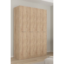 Aeka Ae-3190 Burç 4 Kapaklı Çok Bölmeli Askılı Raflı Ve Çekmeceli 210x140x53cm Gardırop Sonomo - Sonomo