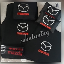 Mazda Siyah,Halı Paspas,Kılıf,Deri Yastık,Kemer Pedi Set