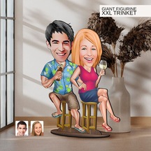 Bk Gift Kişiye Özel Sevgililer Karikatürlü Büyük Boy Ahşap Biblo-51 Arkadaşa Hediye , Sevgiliye Hediye, Kişiye Özel Biblolar Kobitmeyen137591 Bk Gift