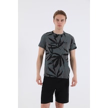 Maraton Sportswear Regular Erkek Bisiklet Yaka Kısa Kol Beach Siyah T-Shirt 20603-Siyah
