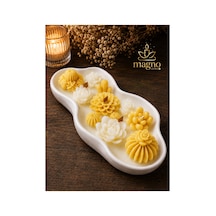 Magno Candles Çiçek Bahçesi Kokulu Mum El Yapımı Seramik Kase Dekoratif Mum & Hediyelik Ev Dekoru Sarı