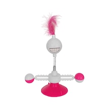 Markapet Vantuzlu Komik Dönen Kedi Oyuncağı 17 Cm 18-30 Cm Pembe