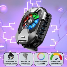 Coofbe 6000 Rpm Turbo Fan Rgb Işıklı Ultra Hafif Telefon Soğutucu Radyatör Tüm Telefonlara Uyumlu