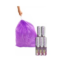 Büyük Boy 65x70 Kokulu Büzgülü Çöp Poşeti 5 Paket 50 Adet Çöp Torbası 60 Litre Çöp Torbası Lavanta
