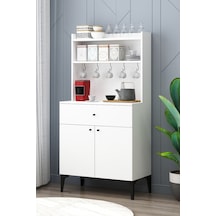 Armen Kahve Köşesi Mutfak Bangosu Çok Amaçlı Dolap Beyaz