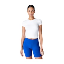 Sweaty Betty Sweaty Betty Athlete Crop Seamless Workout Kadın Koşu Alet 103 Beyaz