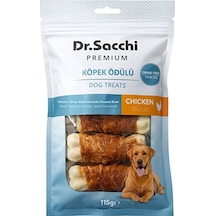 Dr.sacchi Premium Tavuk Sargılı Beyaz Sığır Derisi Pres Kemik Tahılsız Köpek Ödülü 3 5li 115 Gr 109-30010.01